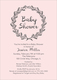 Pink and Grey Baby Shower Wreath Invitations Image 4 of 6